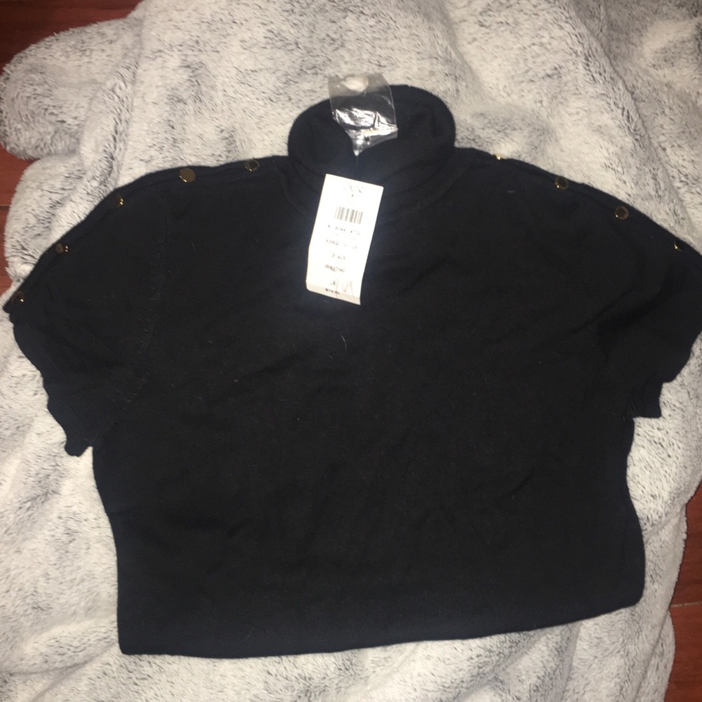 Cache Black Long Short Sleeve Turtleneck - image 1